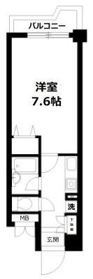 朝日シティパリオ板橋本町(1K/2階)の間取り写真
