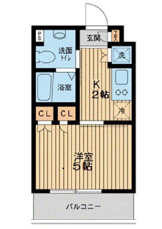 エスティメゾン武蔵小山(1K/3階)の間取り写真