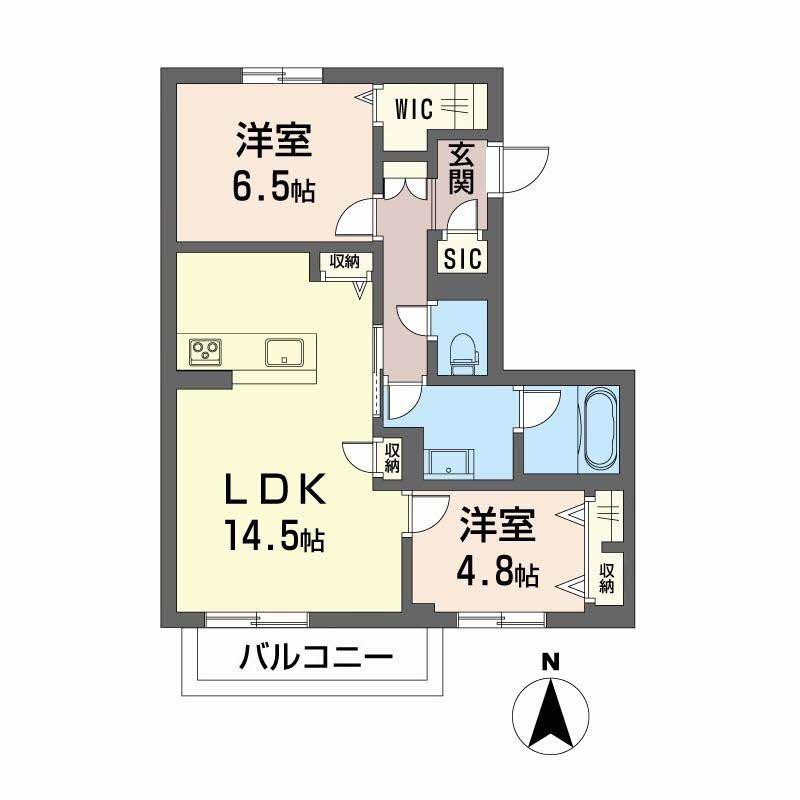 グランスト(2LDK/2階)の間取り写真