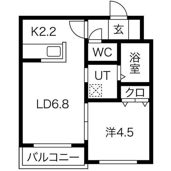 BELL WALK 2(1LDK/3階)の間取り写真