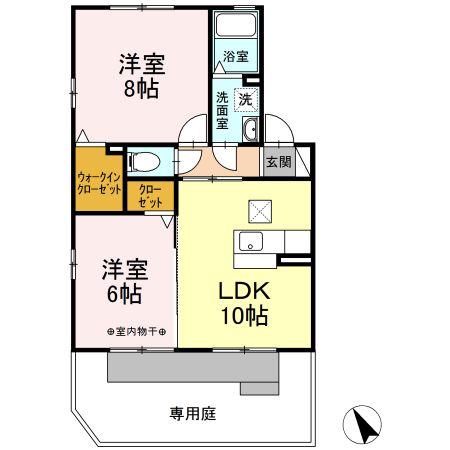 カーサ・リベルテ A(2LDK/1階)の間取り写真