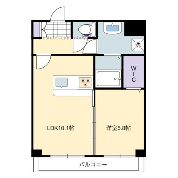 F・STAGE江平 イースト(1LDK/7階)の間取り写真