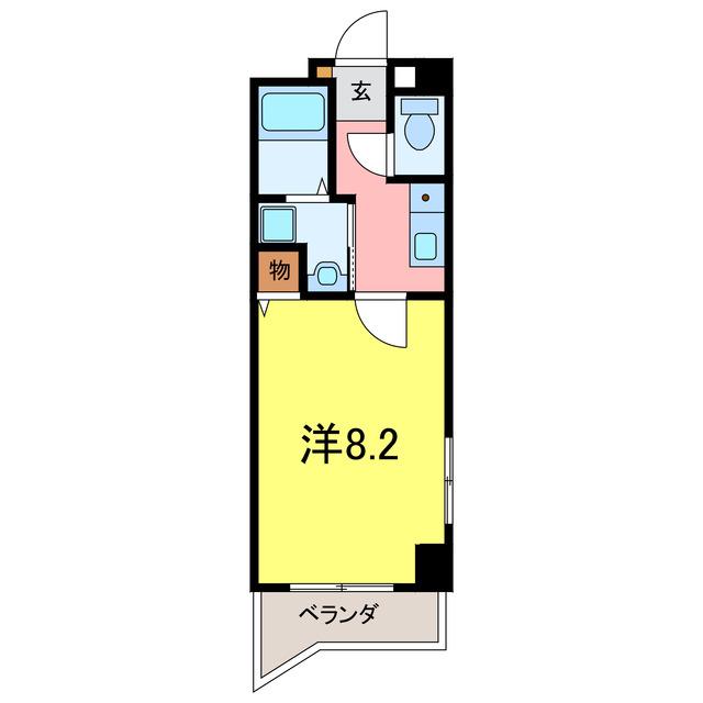 ハートヒルズ矢作(1K/7階)の間取り写真