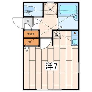 パームハウス(ワンルーム/1階)の間取り写真