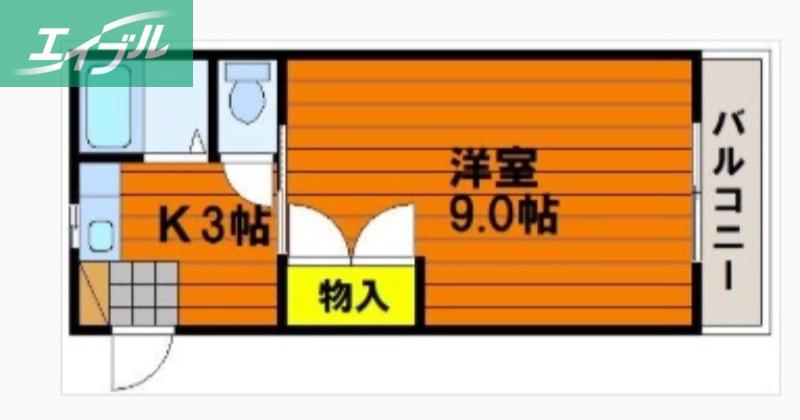 ラ・パルテール福富 弐番館(1K/1階)の間取り写真