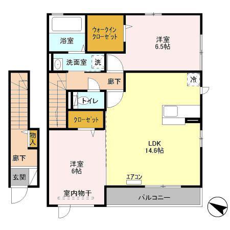 ステラB(2LDK/2階)の間取り写真