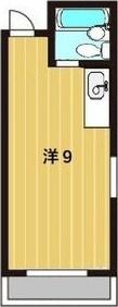 コーポU(ワンルーム/3階)の間取り写真