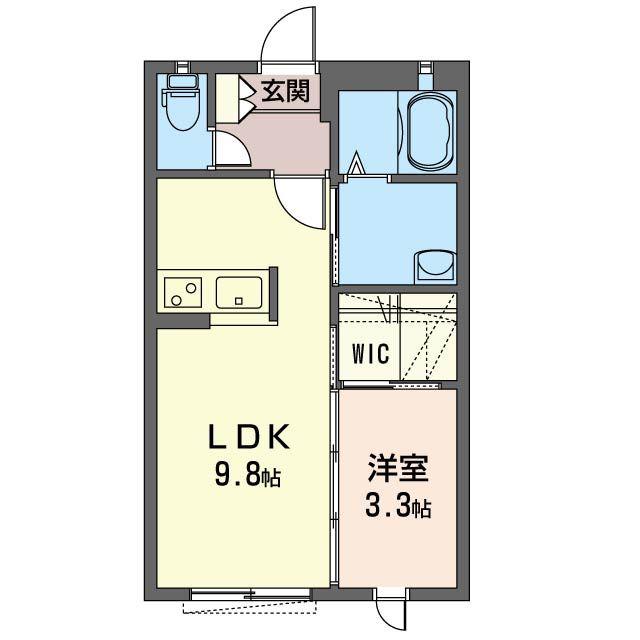 シャコンヌA棟(1LDK/1階)の間取り写真