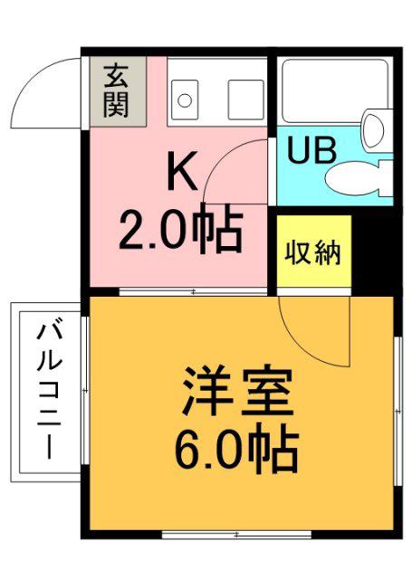 BRILLO竹屋(1K/3階)の間取り写真