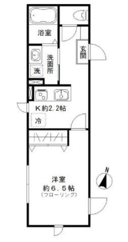 LUANA YOYOGI(1K/1階)の間取り写真