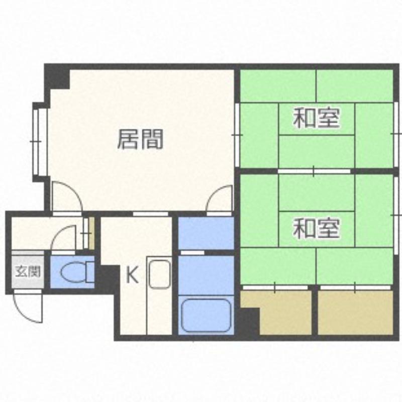 パレーシャルKII(2LDK/1階)の間取り写真