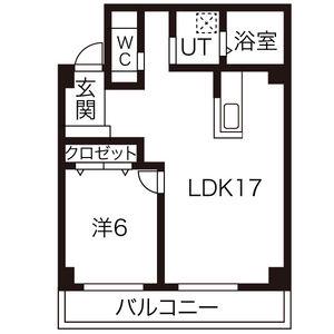 信和元町ハウス(1LDK/1階)の間取り写真