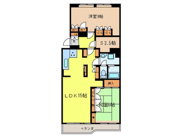 前野町ハイツ 2号棟(2SLDK/3階)の間取り写真