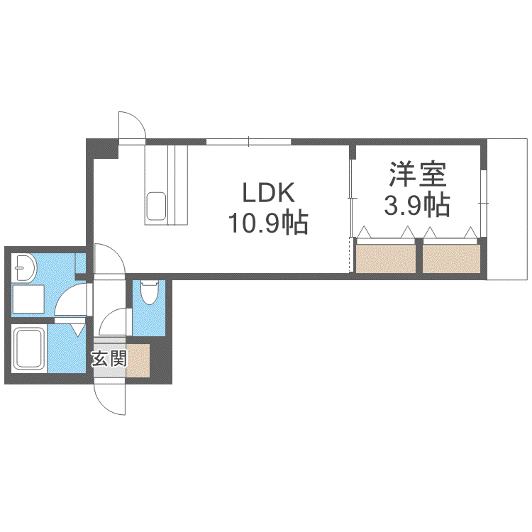 ヴェルデオーロ住吉(1LDK/3階)の間取り写真