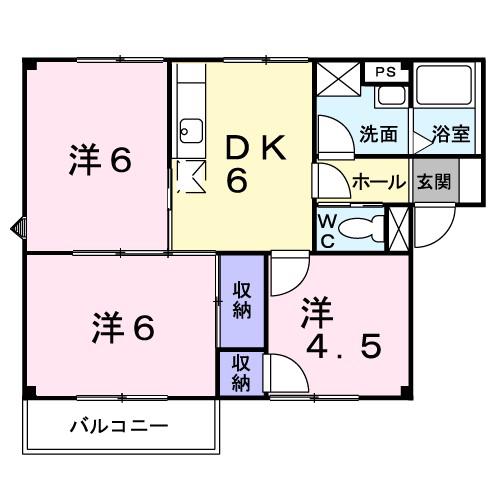 プラドール鈴木(3DK/2階)の間取り写真