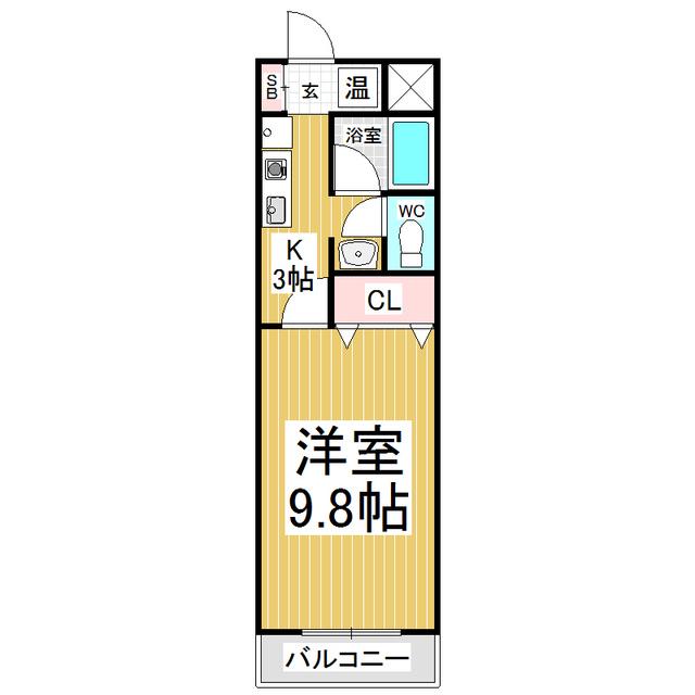 クレセントハウス・七瀬(1K/1階)の間取り写真