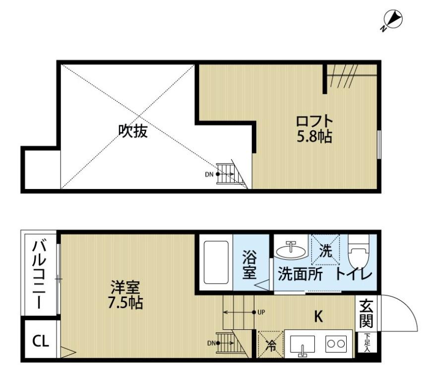 東武野田線 東岩槻駅 徒歩5分 2階建 築12年(ワンルーム/1階)の間取り写真