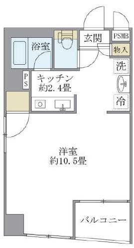 エクセル遠藤(ワンルーム/3階)の間取り写真