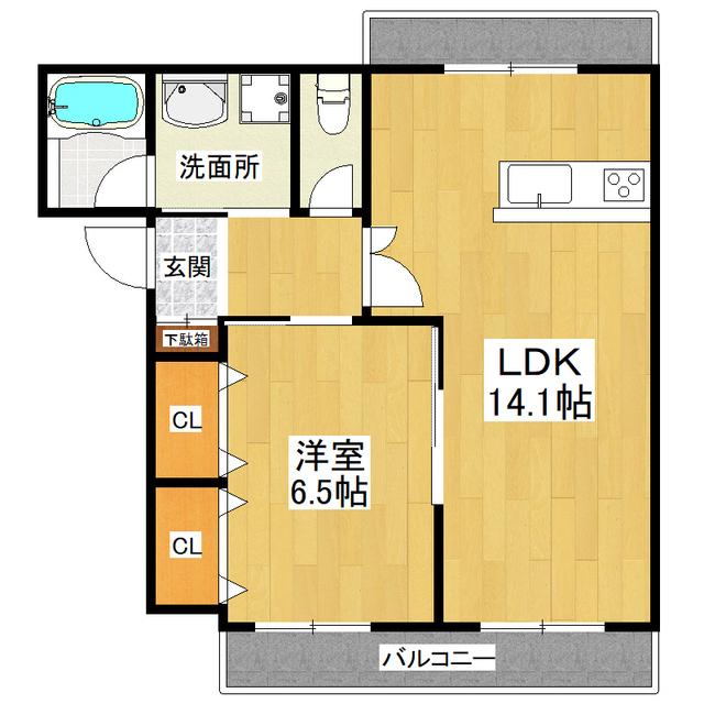 LIFE・STAGEIV B棟(1LDK/2階)の間取り写真