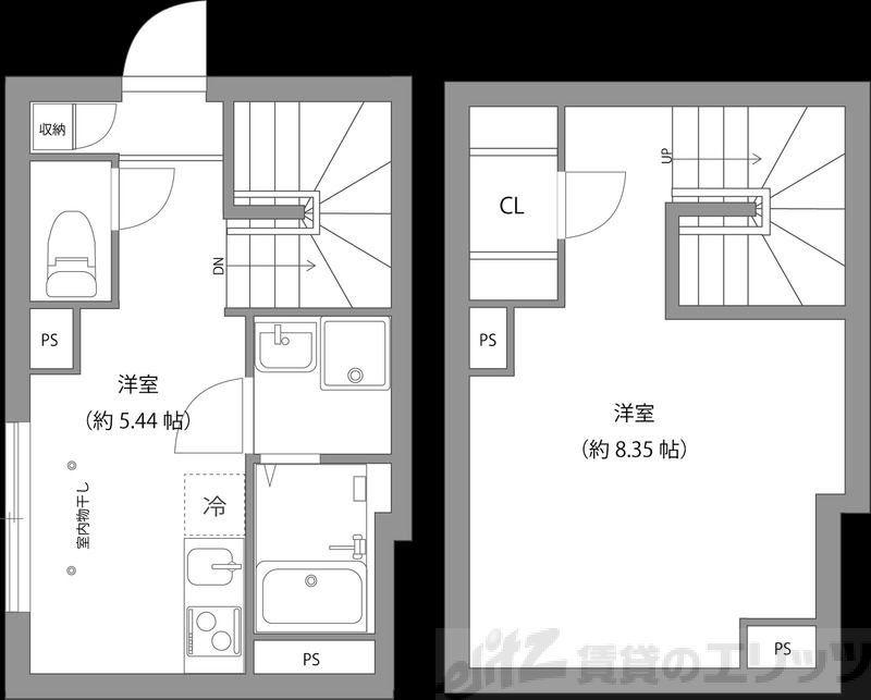 MONSOLEIL水天宮(1DK/1階)の間取り写真