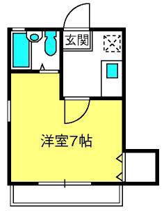 クラウンハイツ(1K/1階)の間取り写真