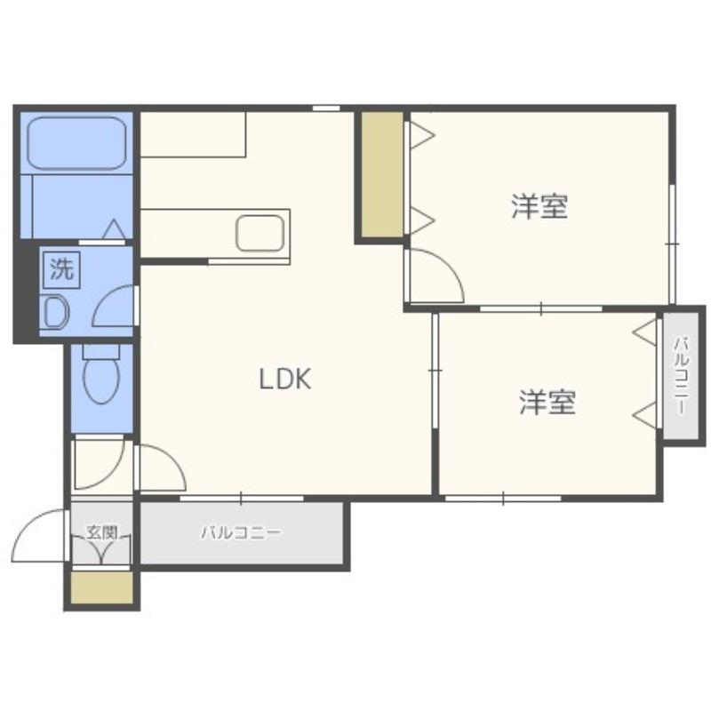 VILLA POPOLOI(2LDK/2階)の間取り写真