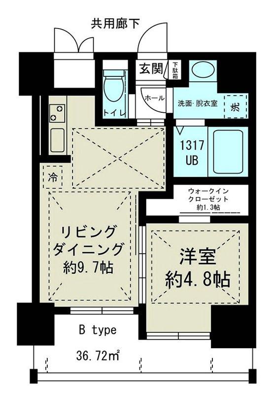 ノルデンハイム江坂垂水町(1LDK/3階)の間取り写真