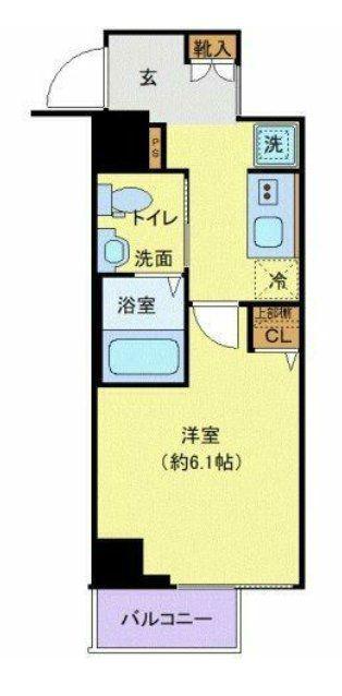 クレヴィスタ大井町(1K/1階)の間取り写真