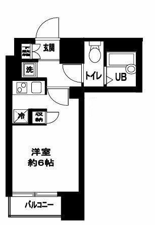 エクスクルーシブリアン高島平(1K/1階)の間取り写真