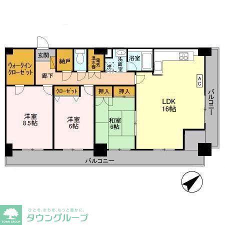 オーシャンビュー壱番館(3LDK/14階)の間取り写真