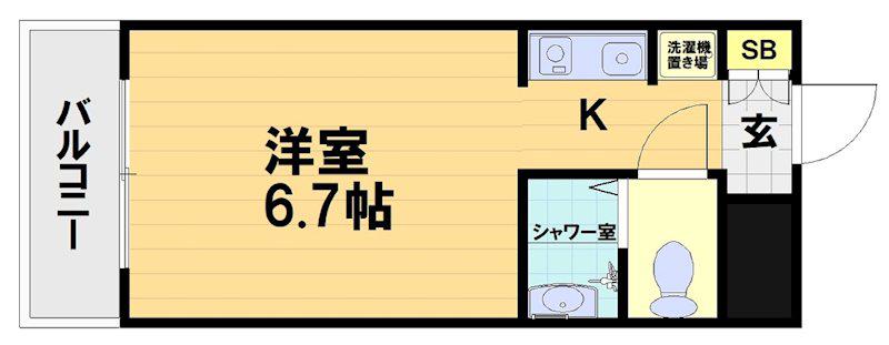 フロイデ東向日(ワンルーム/4階)の間取り写真