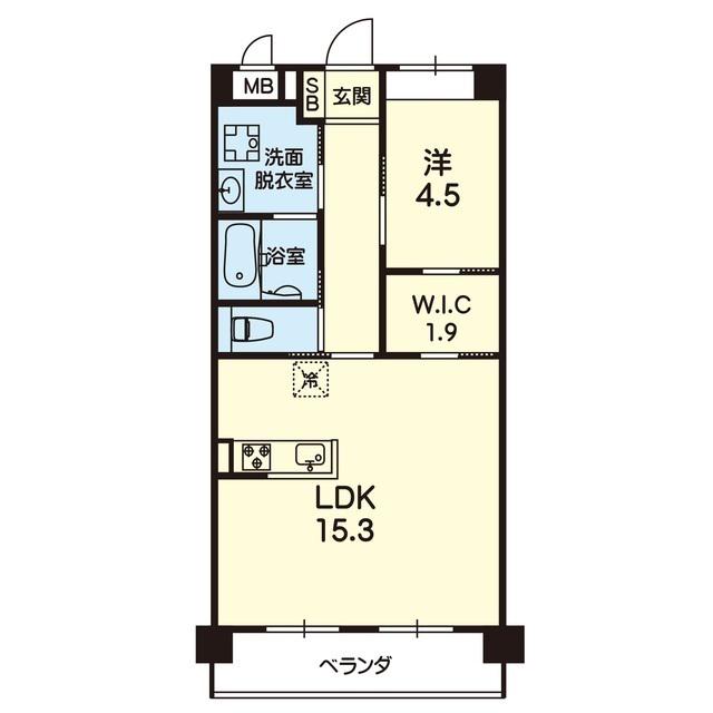 CASA COMODA(1LDK/1階)の間取り写真