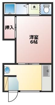 タチバナ荘 第一(1DK/2階)の間取り写真