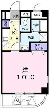 ドミールソレイユ(1K/3階)の間取り写真