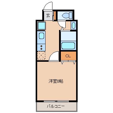 ロイヤルハイアット(1K/3階)の間取り写真