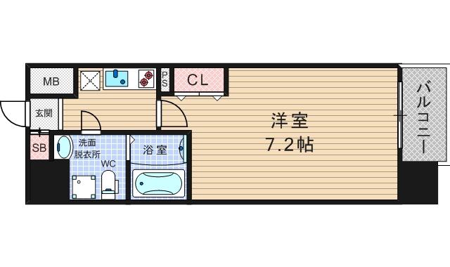アドバンス大阪ルーチェ(1K/2階)の間取り写真