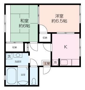 K金沢3号棟(2K/2階)の間取り写真