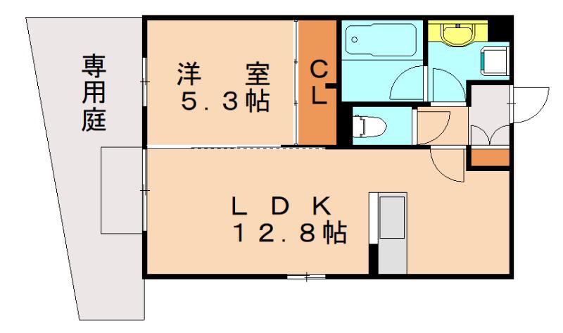 ヴィバーチェ(1LDK/1階)の間取り写真