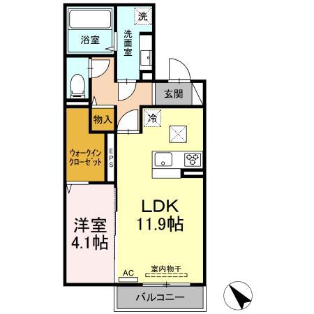 カサペペ(1LDK/1階)の間取り写真