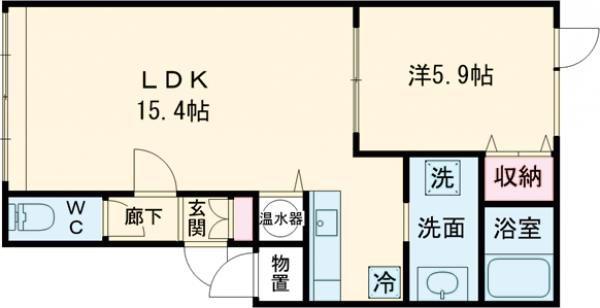 ノースコンフォート(1LDK/2階)の間取り写真