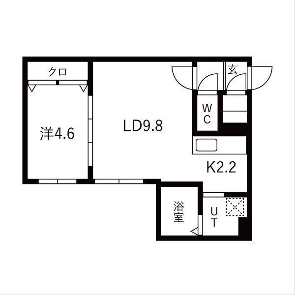 AMENITY新札幌 (1LDK/1階)の間取り写真