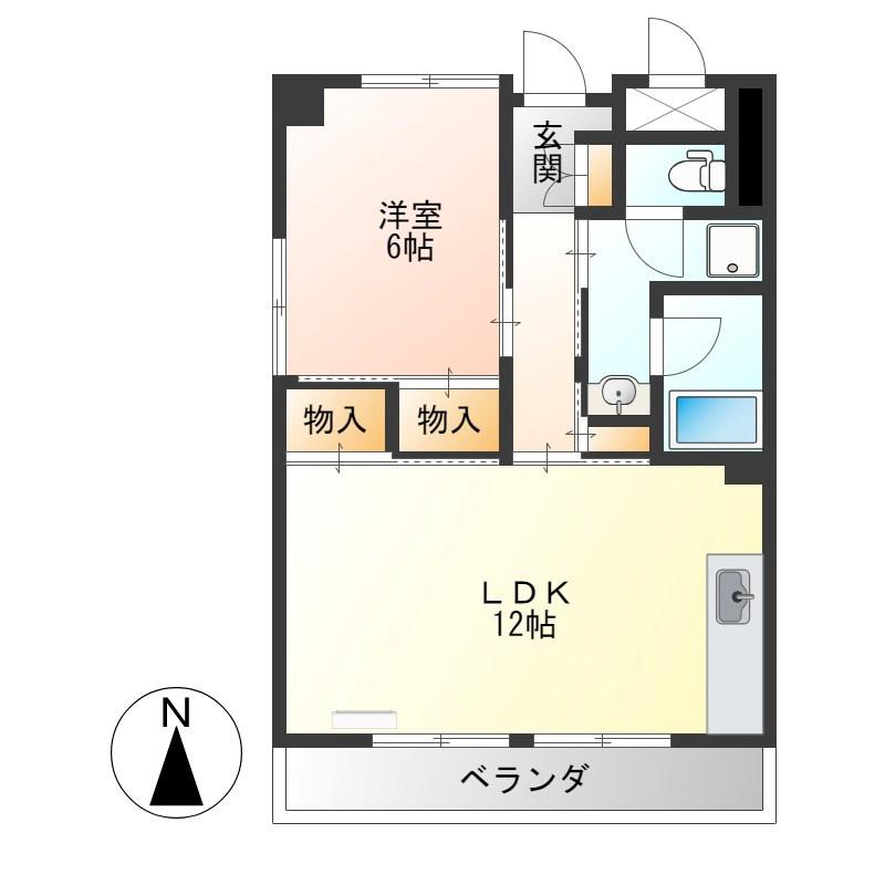 田中コーポ(1LDK/5階)の間取り写真