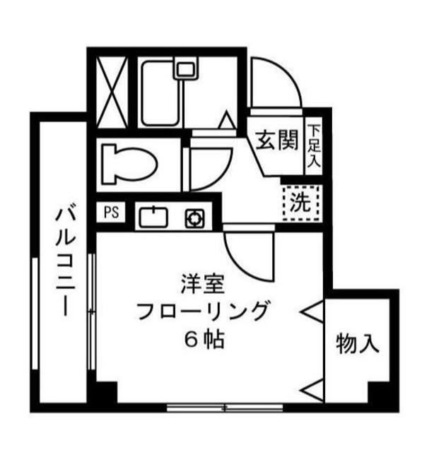 ロイヤルヒルズ忠生(ワンルーム/1階)の間取り写真