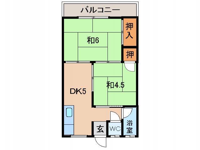 南本マンション(2DK/2階)の間取り写真