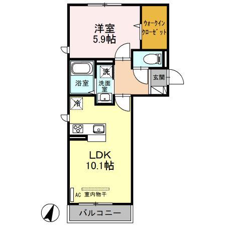 エクシー大宮(1LDK/3階)の間取り写真