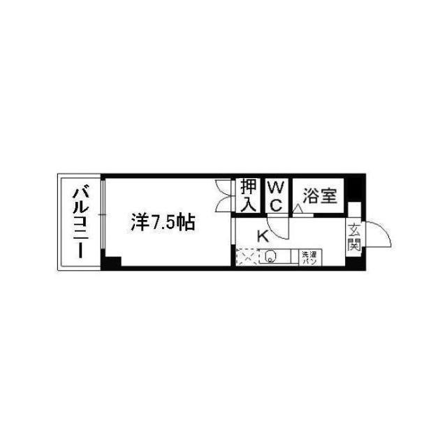 マーカス九品寺(1K/1階)の間取り写真