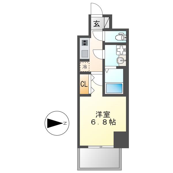 S-RESIDENCE志賀本通DEARLY(1K/15階)の間取り写真