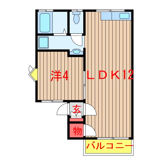 アセスメントハイツ(1LDK/1階)の間取り写真