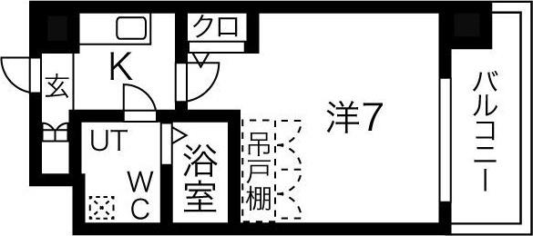アッシュレジデンス吉野(1K/10階)の間取り写真