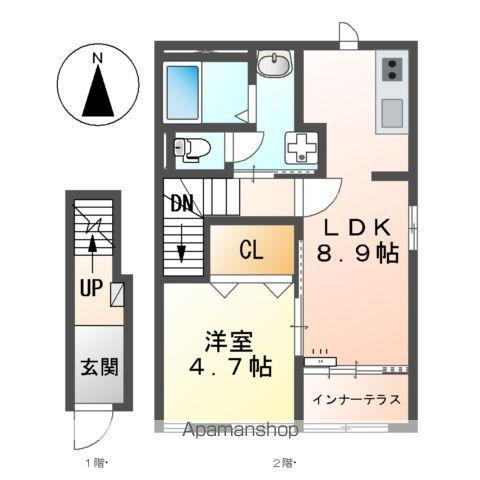 アベリア(1LDK/2階)の間取り写真